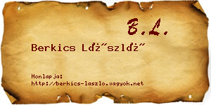 Berkics László névjegykártya